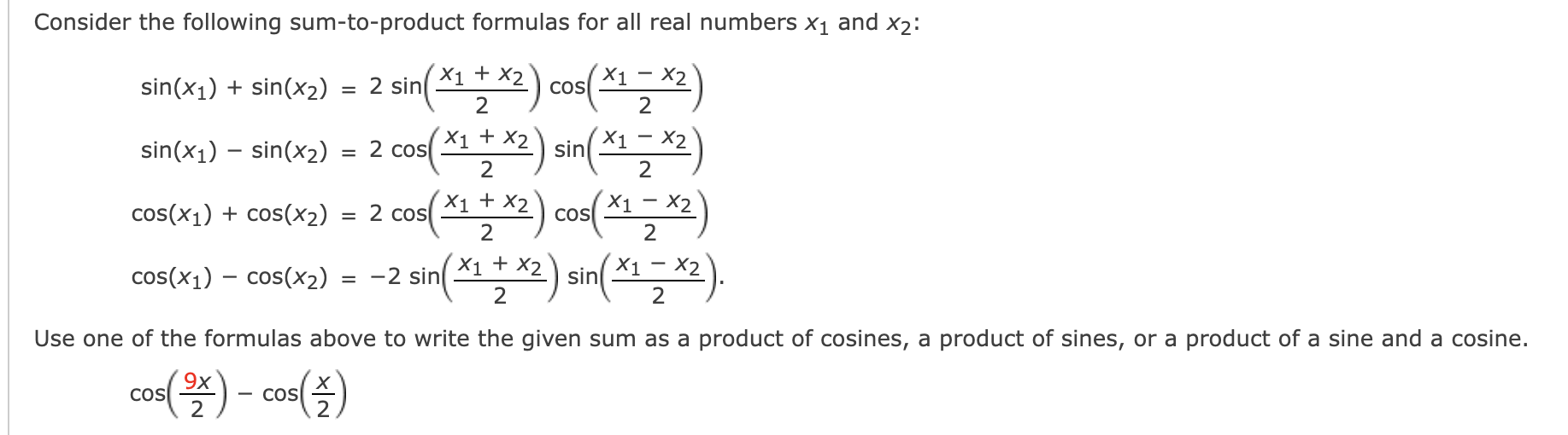 Sum and on sale product calculator