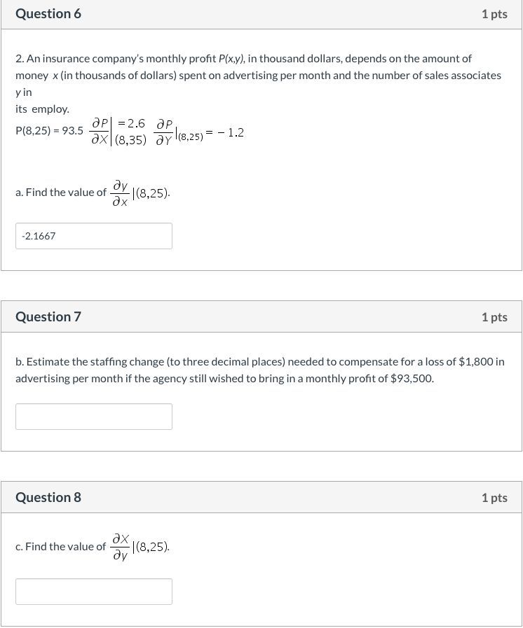 Solved Question 6 1 pts 2. An insurance company's monthly | Chegg.com