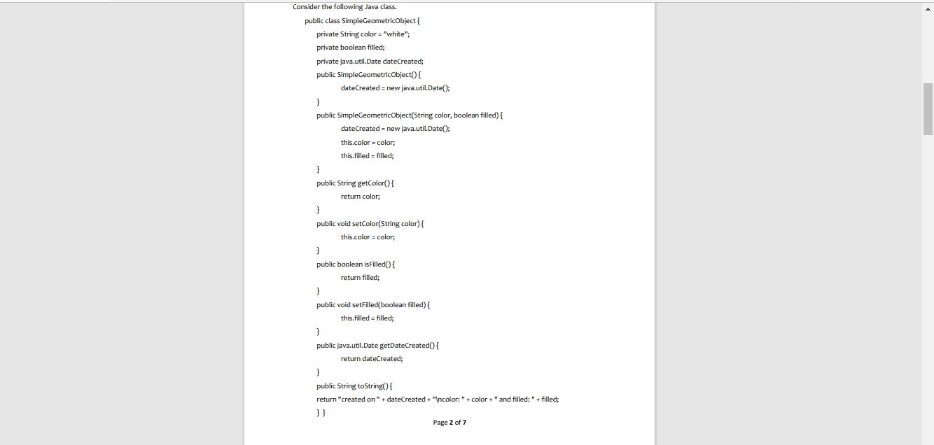 Solved Consider the following Java class. public class | Chegg.com