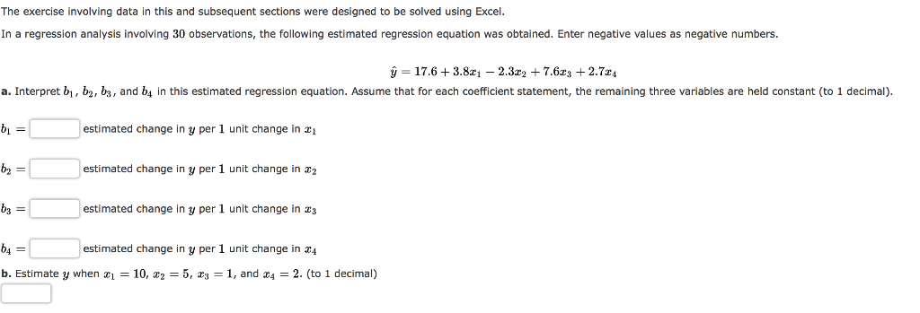 regression loss can't decrease · issue #662 ·... Solved The exercise involving data in this and subsequent | Chegg.com