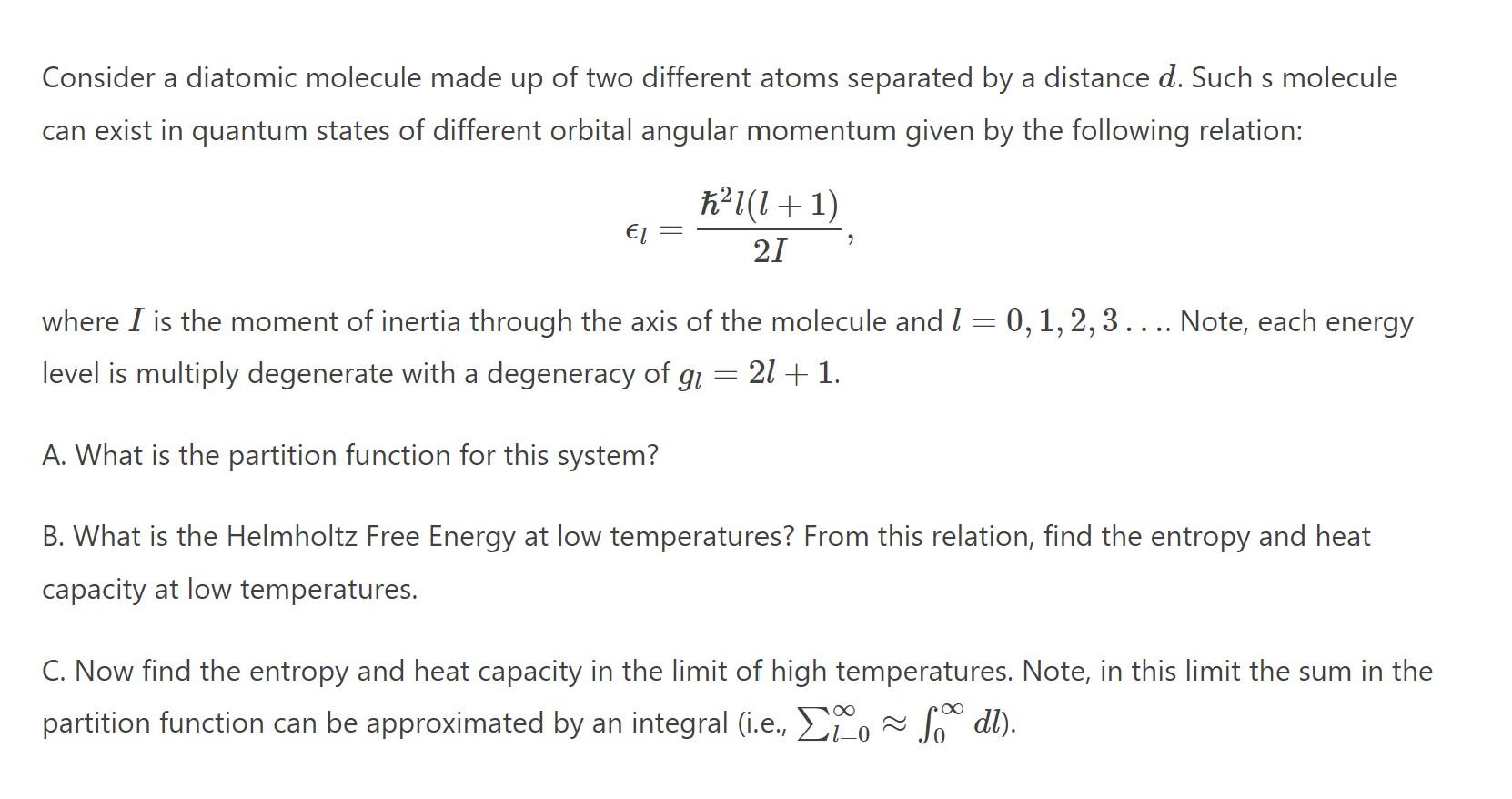 Solved Consider a diatomic molecule made up of two different | Chegg.com