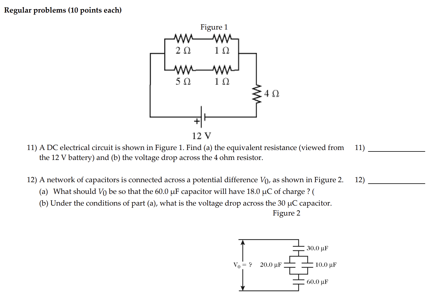 Solved Regular Problems (10 Points Each) 11) A Dc Electrical 