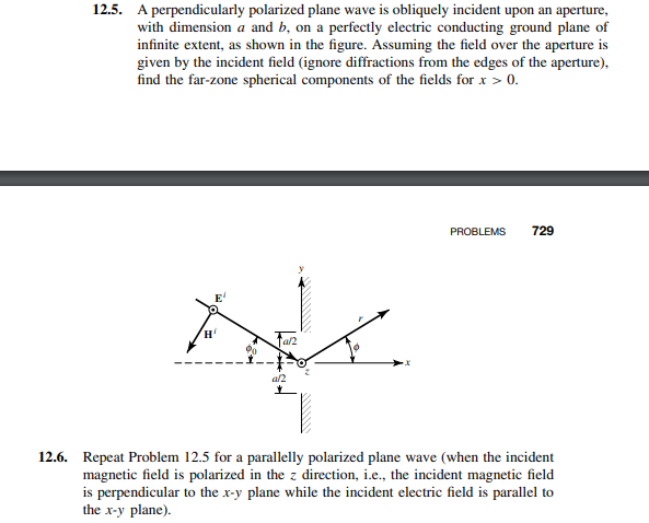 Solved 12.5. A perpendicularly polarized plane wave is | Chegg.com
