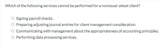 Solved Which of the following services cannot be performed | Chegg.com