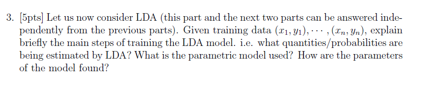 Solved In this question we assume that data is generated | Chegg.com