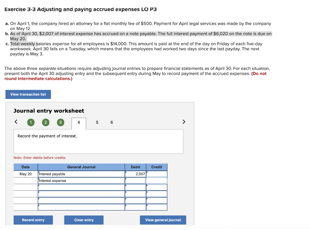 Solved Exercise 3-3 Adjusting And Paying Accrued Expenses LO | Chegg.com