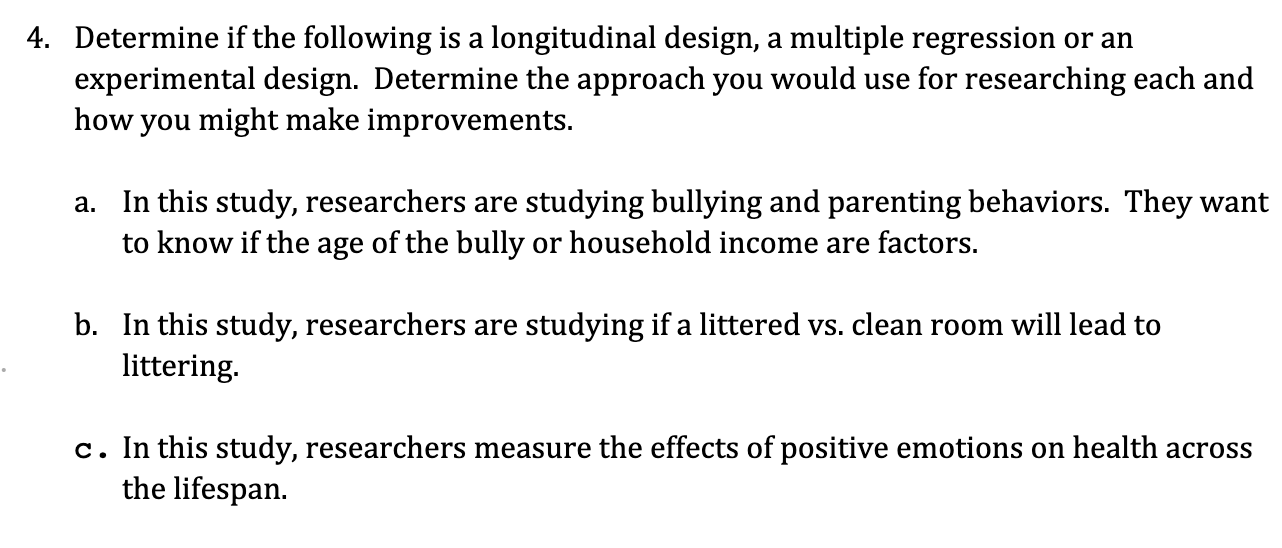 Solved 4. Determine if the following is a longitudinal | Chegg.com