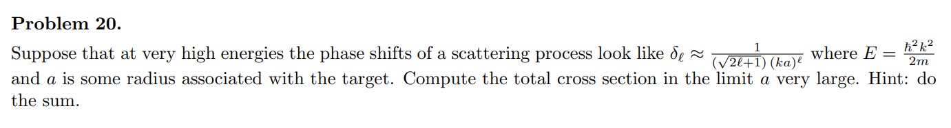 Solved Problem 20. Suppose that at very high energies the | Chegg.com