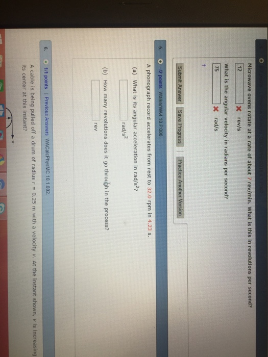 Solved Microwave ovens rotate at a rate of about 7 rev/min.