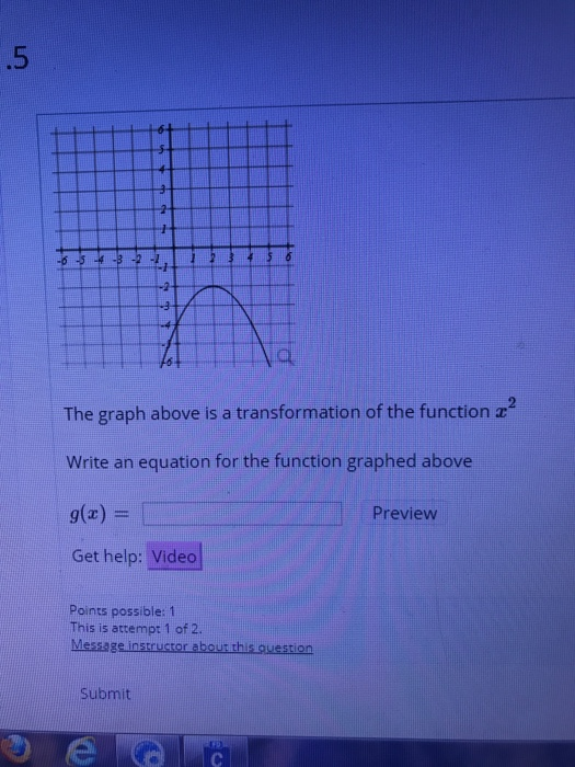 Solved .5 The graph above is a transformation of the | Chegg.com