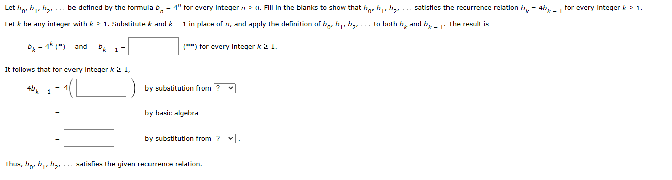 Solved Let B0,b1,b2,… Be Defined By The Formula Bn=4n For | Chegg.com