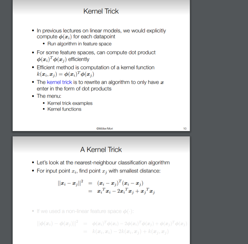 Kernel Trick • In previous lectures on linear models, | Chegg.com