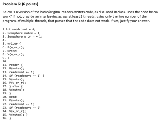 Solved Problem 6: (6 points) Below is a version of the | Chegg.com