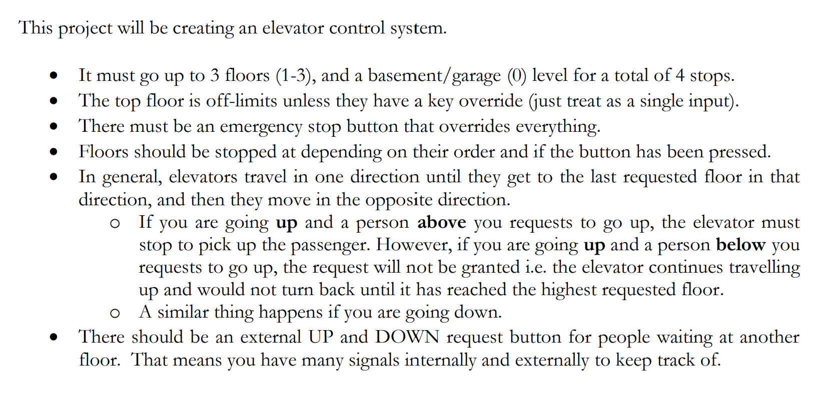 Solved This project will be creating an elevator control Circuit Diagram