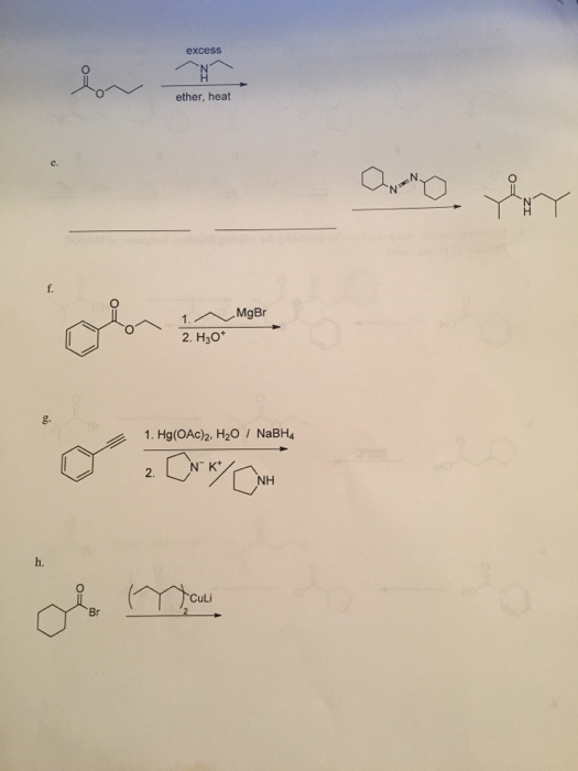 Solved 4. Complete the following reactions by providing the | Chegg.com