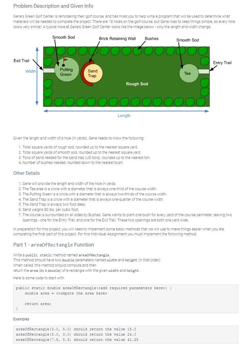 Solved Problem Description And Given Info Genes Green Golf 9289