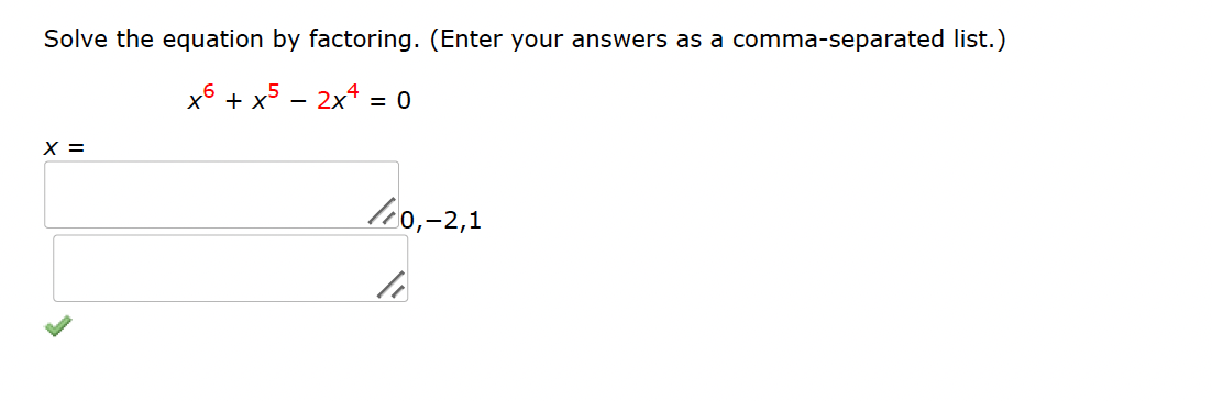 Solved Solve the equation by factoring. (Enter your answers | Chegg.com