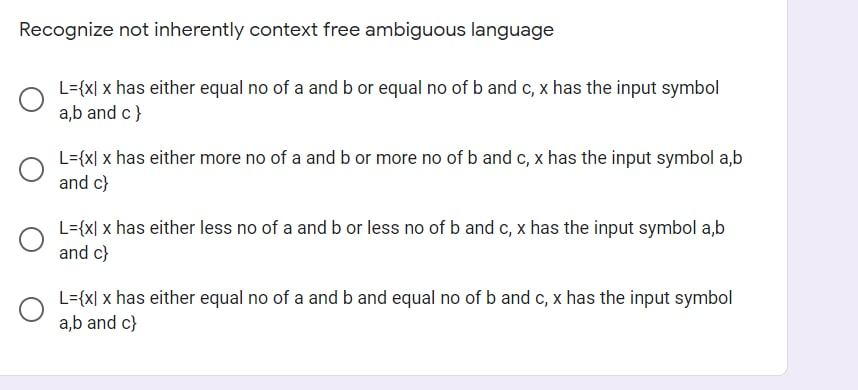 Solved Recognize not inherently context free ambiguous | Chegg.com