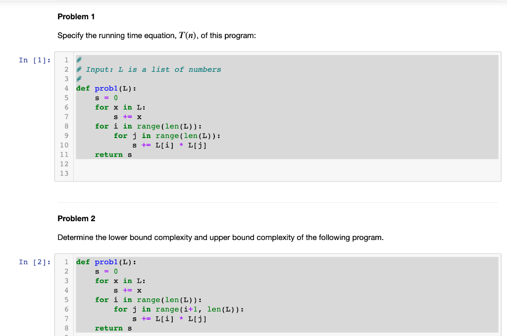 Solved Problem 2 Determine the lower bound complexity and | Chegg.com