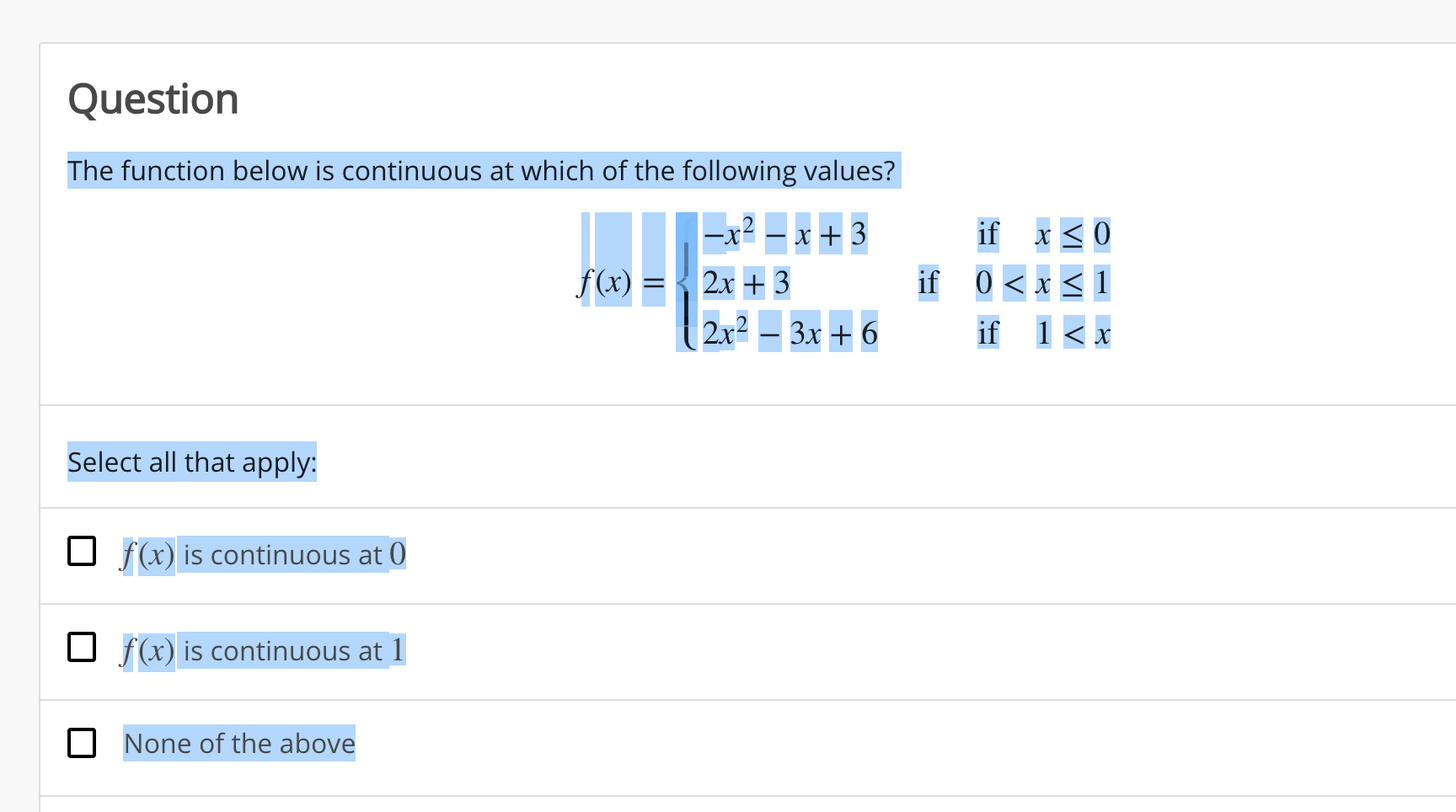 solved-the-function-below-is-continuous-at-which-of-the-chegg