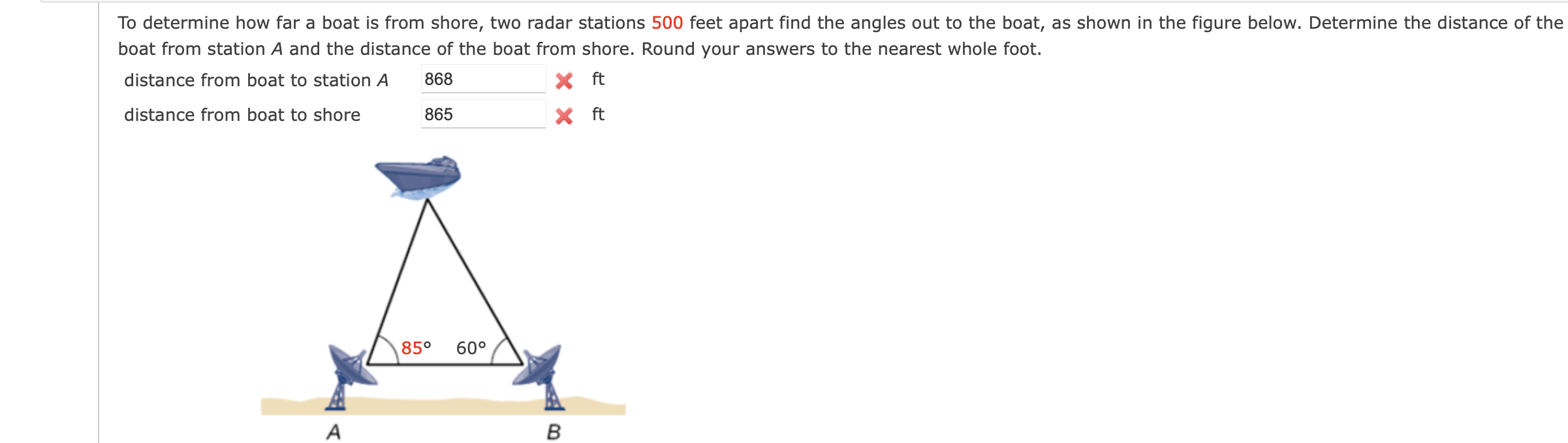 Solved To determine how far a boat is from shore two radar