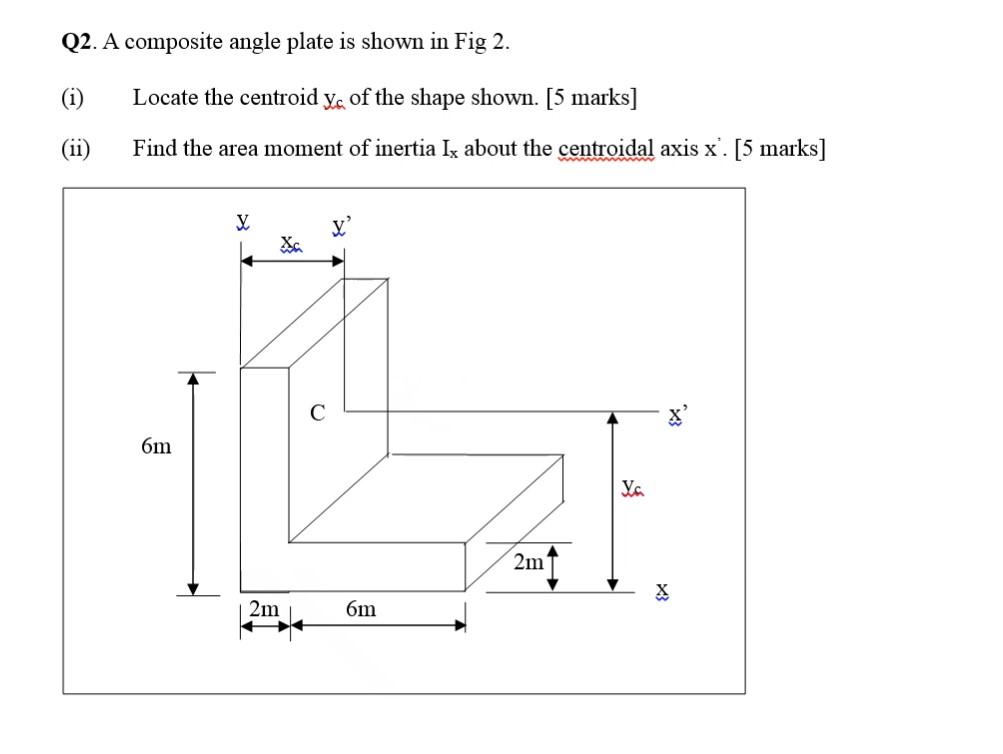 Solved Q2. A composite angle plate is shown in Fig 2. (1) | Chegg.com