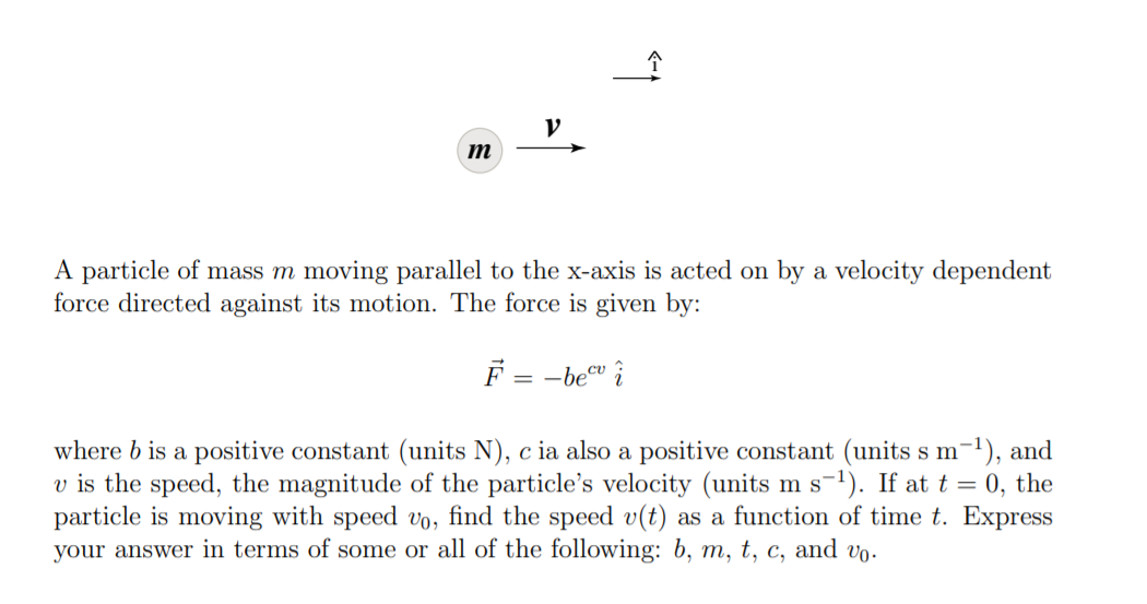 Solved V M A Particle Of Mass M Moving Parallel To The X Chegg Com