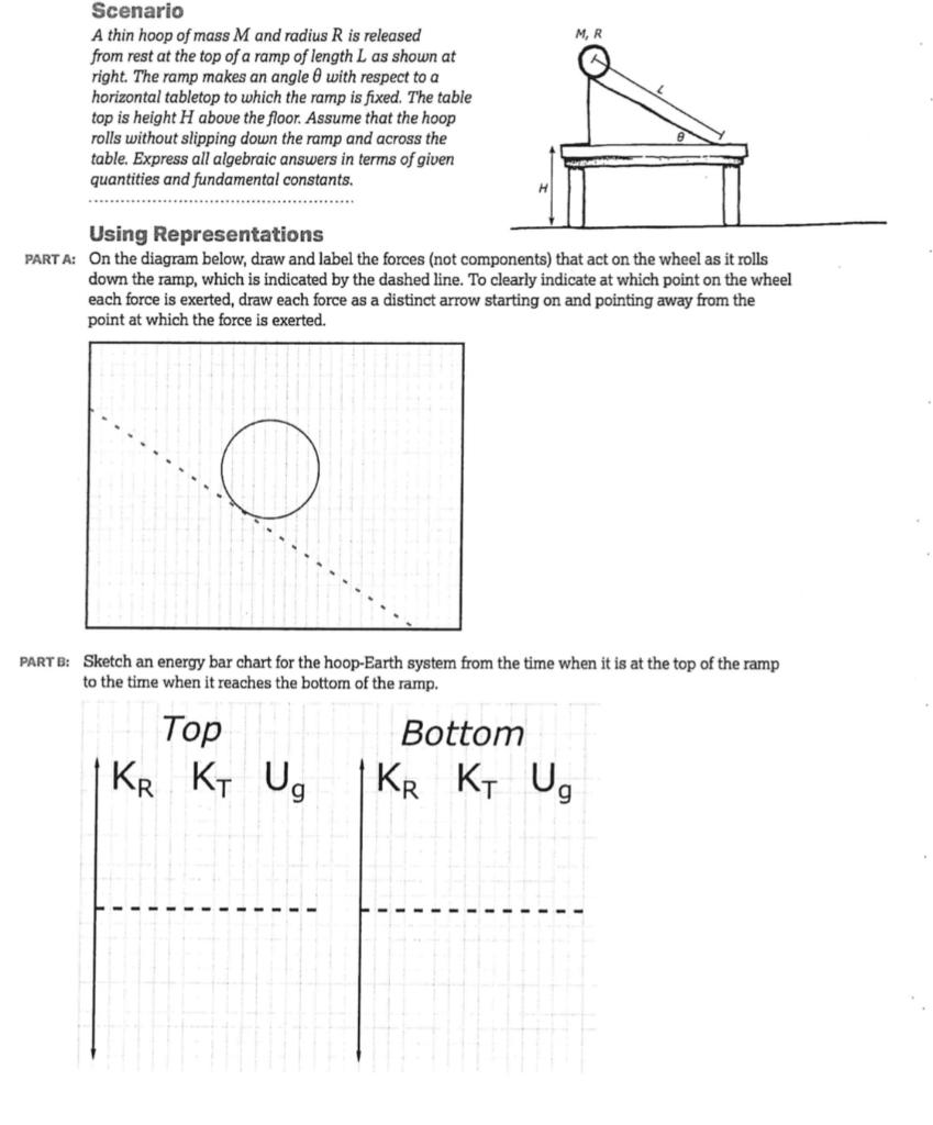 Solved MR Scenario A Thin Hoop Of Mass M And Radius R Is | Chegg.com