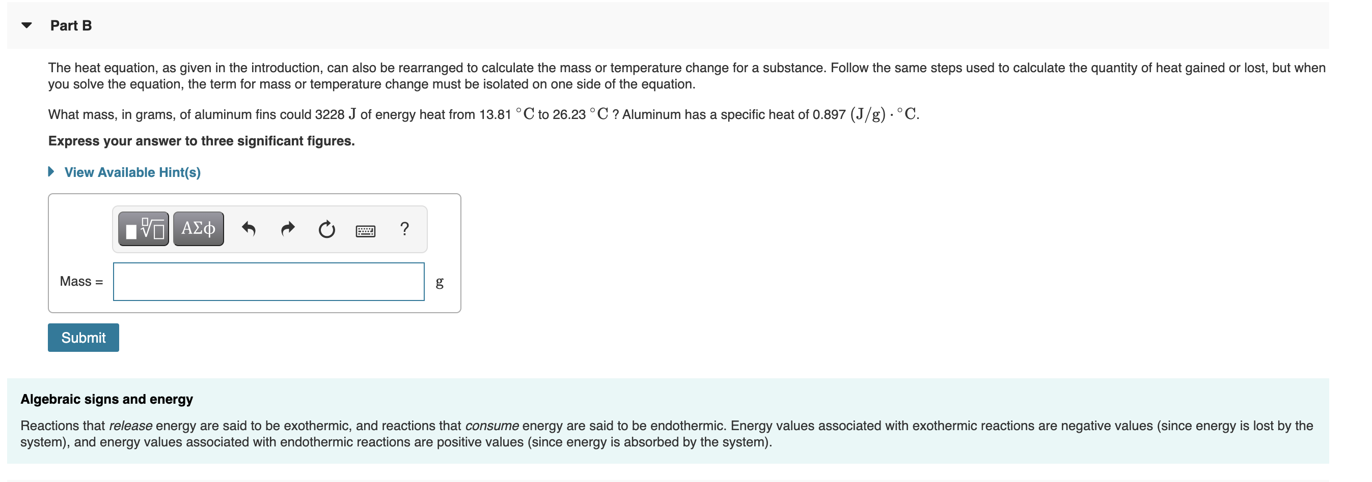 Solved Part B The heat equation, as given in the | Chegg.com