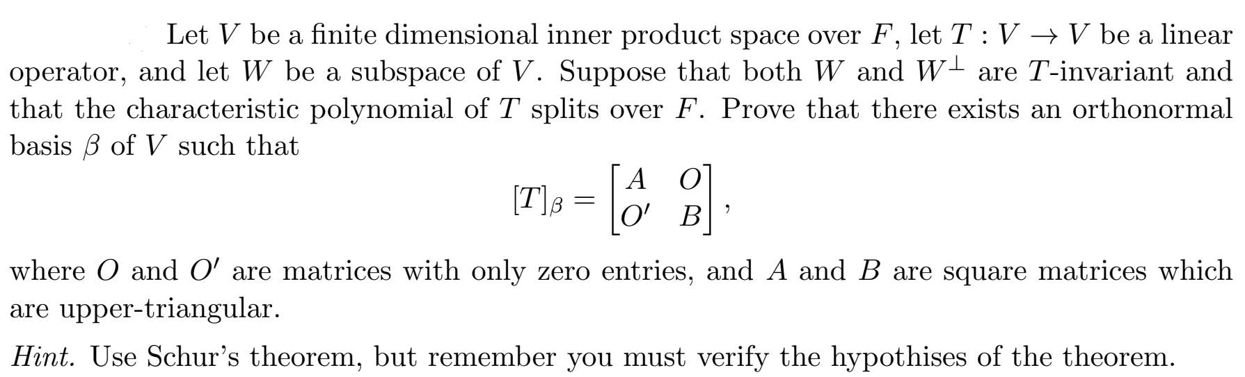 Solved Let V Be A Finite Dimensional Inner Product Space Chegg Com