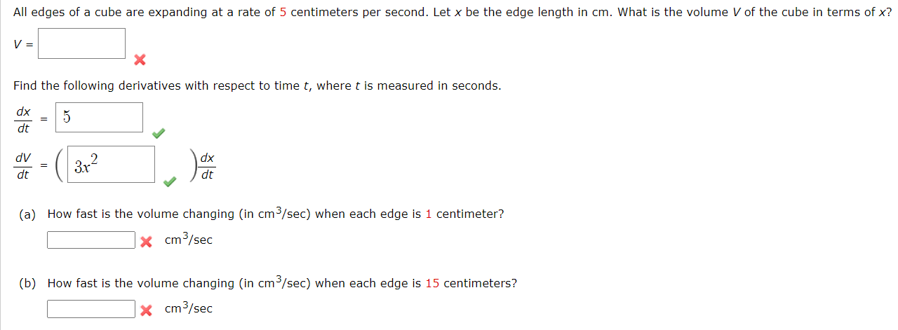 Solved All Edges Of A Cube Are Expanding At A Rate Of 5 | Chegg.com