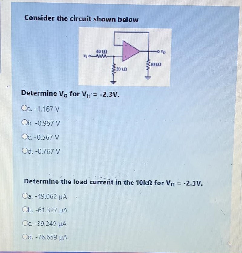 Solved Consider The Circuit Shown Below Determine V0 For | Chegg.com