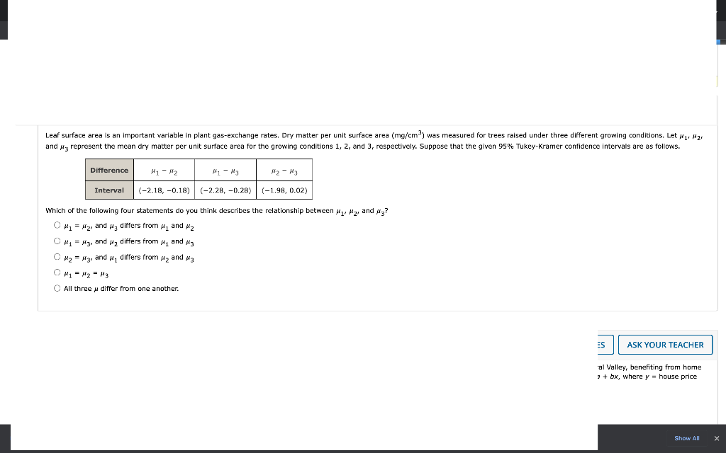 Solved Leaf surface area is an important variable in plant | Chegg.com