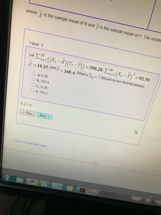 Solved Where X bar is the sample mean of X and Y bar is the Chegg com