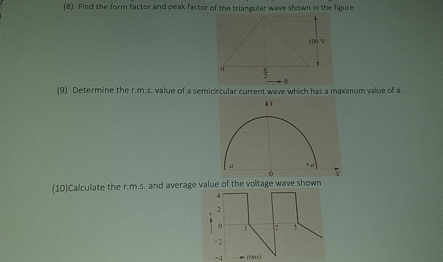 Solved 8. Find the form factor and peak factor of the