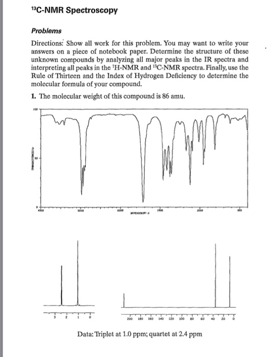 Solved 13CNMR Spectroscopy Problems Directions Show all