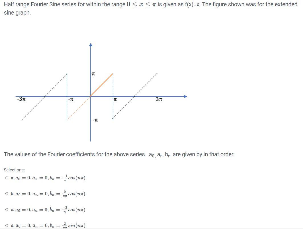 Solved Half range Fourier Sine series for within the range 0