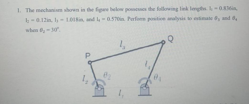 Solved 1. The mechanism shown in the figure below possesses | Chegg.com