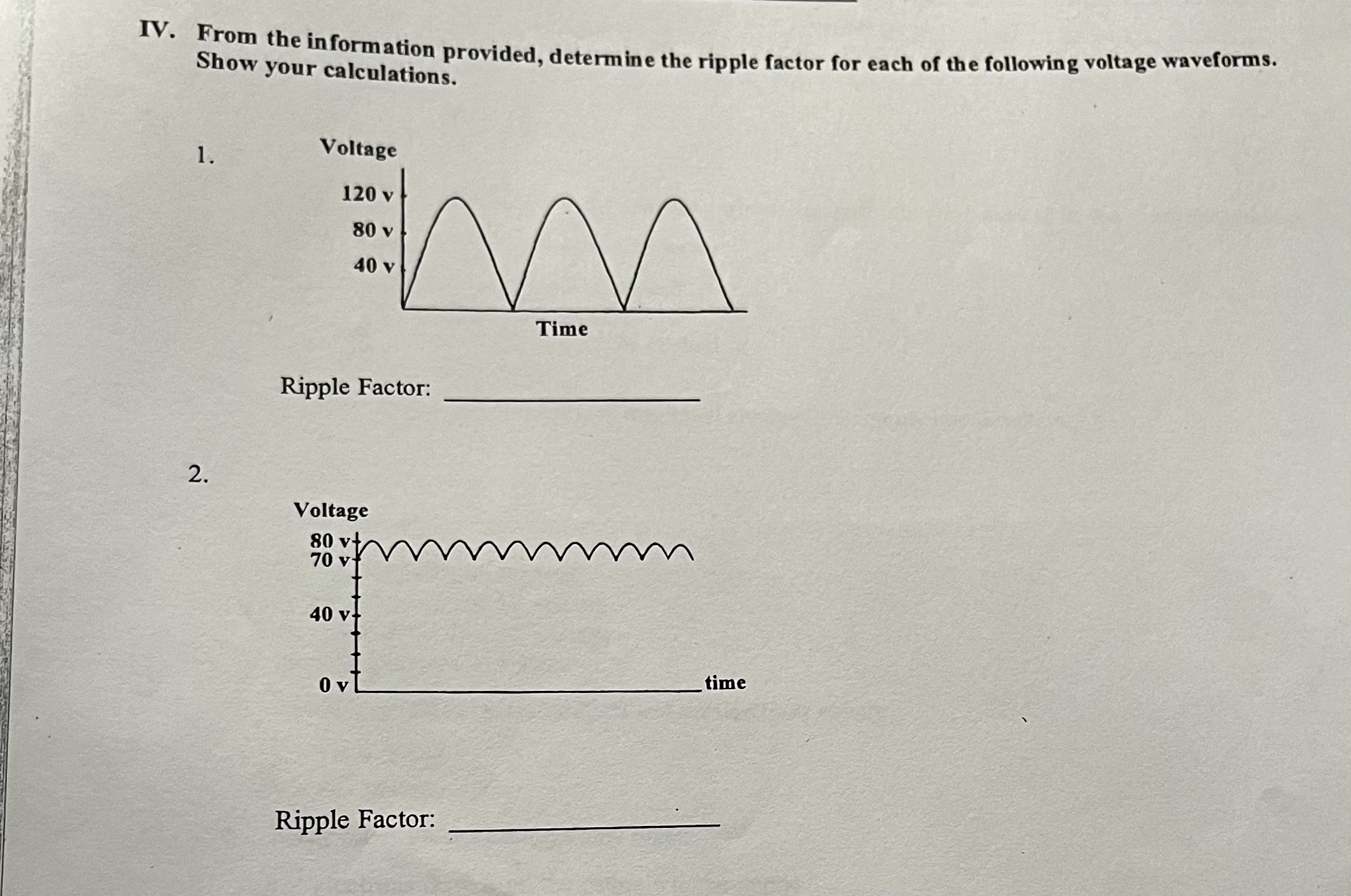 Solved V. From the information provided, determ ine the | Chegg.com