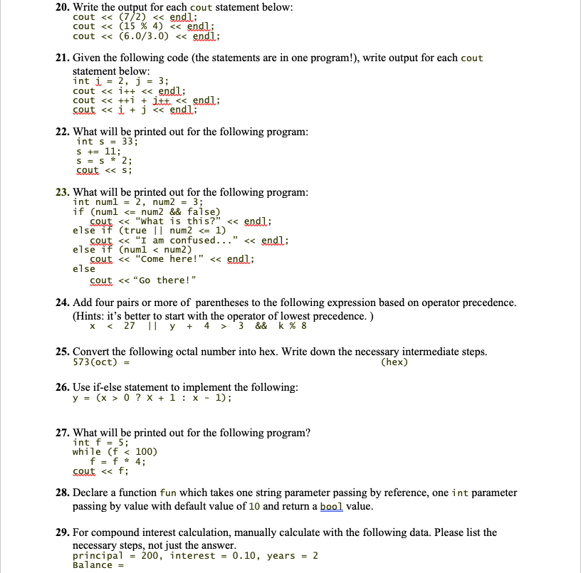 solved-37-what-will-be-printed-for-each-cout-statement-of-chegg