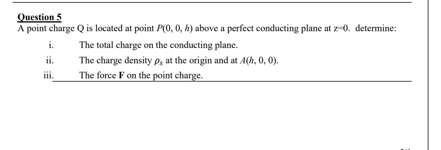 Solved Question 5 A point charge Q is located at point P(0, | Chegg.com