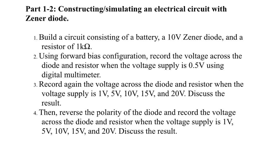 Experiment 1 Basic Diode Applications Diode Chegg