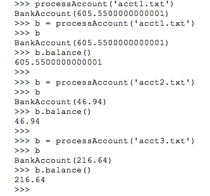 Solved 1. Develop a class BankAccount with six methods init | Chegg.com