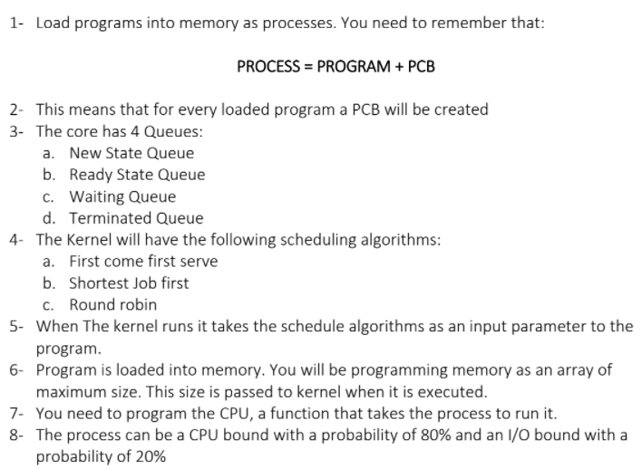 Solved Hello, need some help in doing an operating system | Chegg.com