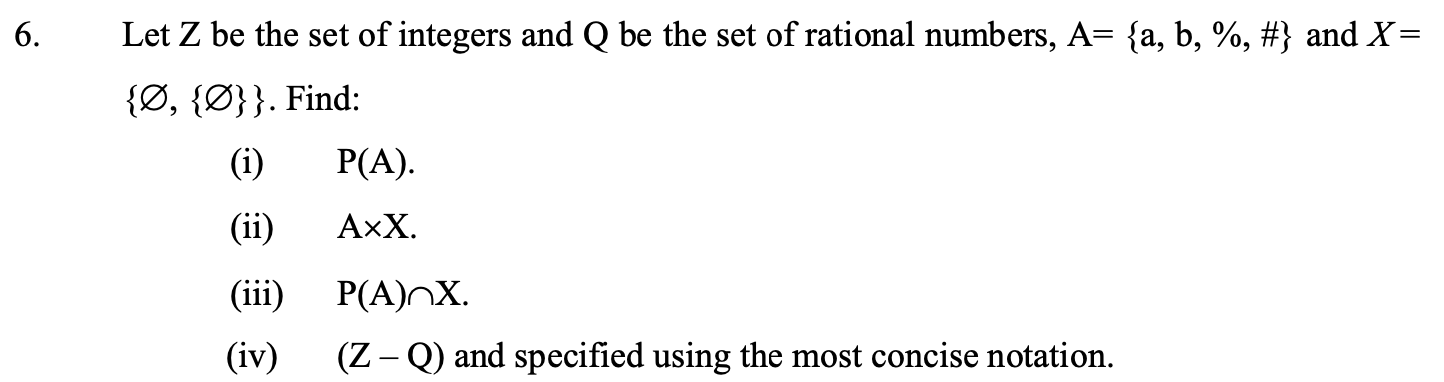 Set Z Solved Let Z be the set of integers and Q be the set of | Chegg.com