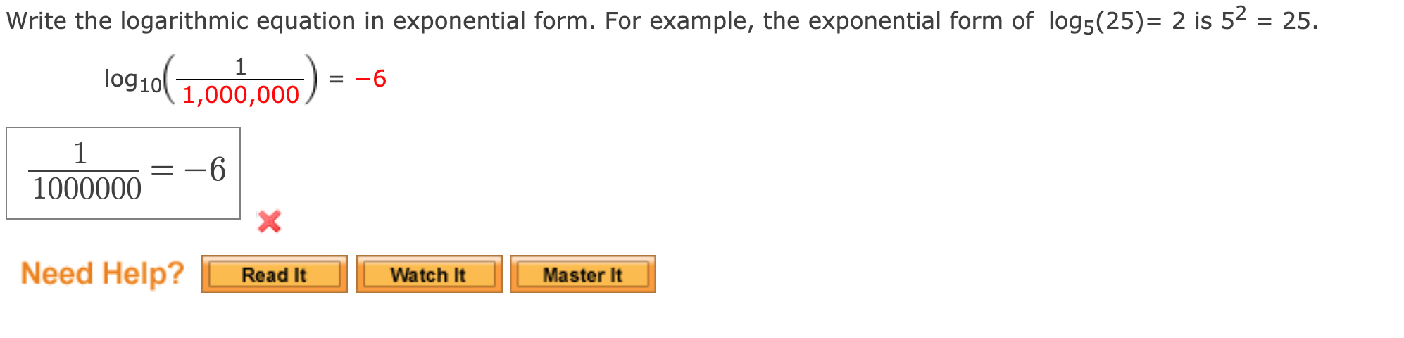 Solved Write the logarithmic equation in exponential form. | Chegg.com