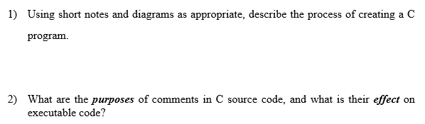 Solved 1) Using short notes and diagrams as appropriate, | Chegg.com