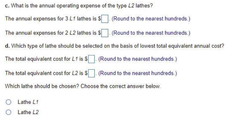 Solved −−a. How Many Type L1 Lathes Will Be Required To Meet | Chegg.com