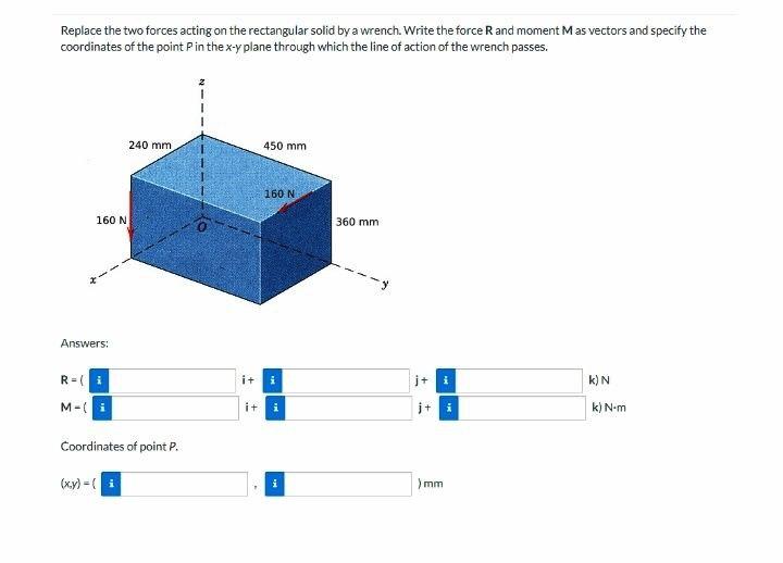 Solved Replace the two forces acting on the rectangular | Chegg.com