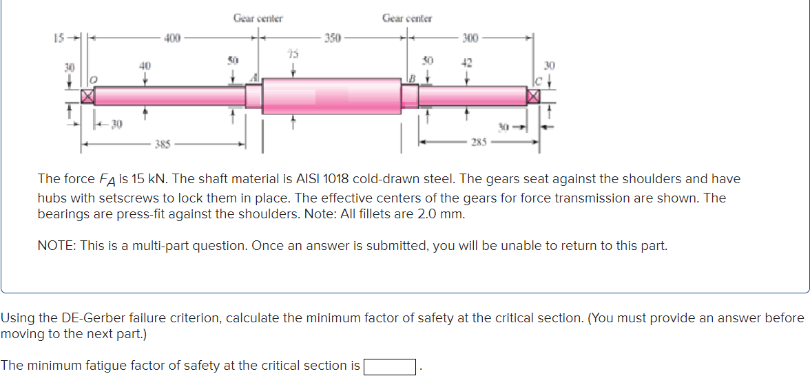 Solved The shaft shown in the second figure is proposed for | Chegg.com